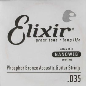 Elixir 14135 35 Nanoweb Phosphor Bronze Tek Akustik Gitar Teli