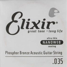 Elixir 14135 35 Nanoweb Phosphor Bronze Tek Akustik Gitar Teli