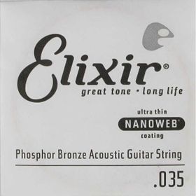 Elixir 14135 35 Nanoweb Phosphor Bronze Tek Akustik Gitar Teli