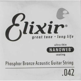 Elixir 14142 42 Nanoweb Phosphor Bronze Tek Akustik Gitar Teli