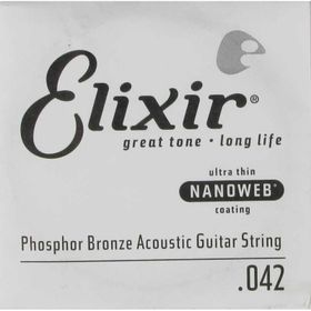 Elixir 14142 42 Nanoweb Phosphor Bronze Tek Akustik Gitar Teli