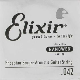 Elixir 14142 42 Nanoweb Phosphor Bronze Tek Akustik Gitar Teli