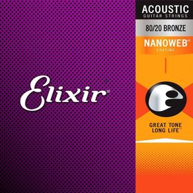 Elixir 16538 11-52 Nanoweb Bronze 3'lü Akustik Gitar Teli