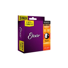 Elixir 16544 11-52 Nanoweb 3lü Akustik Gitar Teli