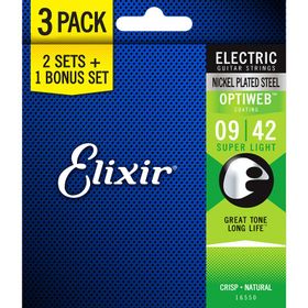 Elixir 16550 09-42 Optiweb 3'lü Elektro Gitar Teli
