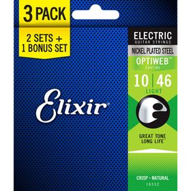 Elixir 16552 10-46 Optiweb 3'lü Elektro Gitar Teli