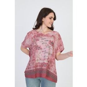 Ella 5010038 Taba Camelia Kadın Desenli Bluz