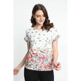 Ella 5010038 Taba Camelia Kadın Desenli Bluz