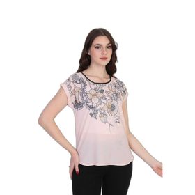 Ella 5010065 Pudra Camelia Kadın Çiçek Desenli Bluz