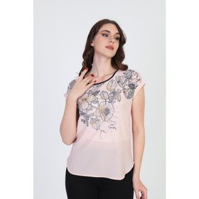 Ella 5010065 Pudra Camelia Kadın Çiçek Desenli Bluz