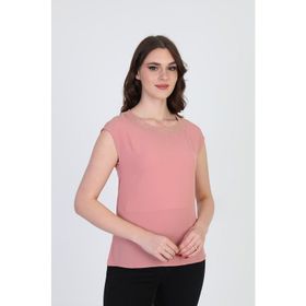 Ella Camelia 19E020 Taş Detaylı Kolsuz Pudra Kadın Bluz
