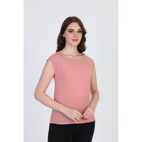 Ella Camelia 19E020 Taş Detaylı Kolsuz Pudra Kadın Bluz