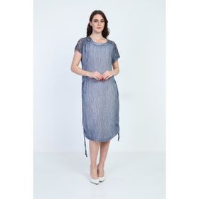 Ella Camelia 5012175 Omuz Detaylı İndigo Kadın Elbise