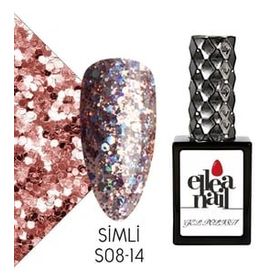 Ellea Nail S08-14 Simli Kalıcı Oje