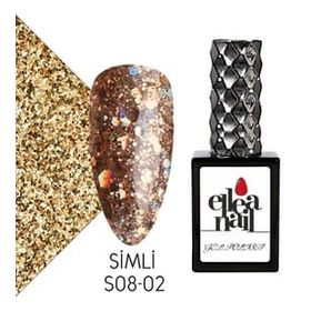 Ellea Nail S08-2 Simli 15 ml Kalıcı Oje
