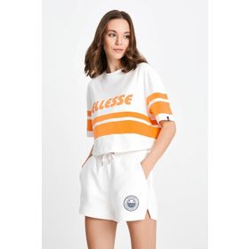 Ellesse EF137-OF Kırık Beyaz Kadın Bisiklet Yaka T-Shirt