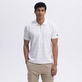 Ellesse EM493 Kırık Beyaz Fermuarlı Polo Yaka Erkek T-shirt