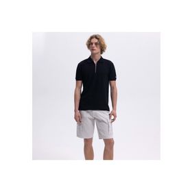 Ellesse EM493 Siyah Fermuarlı Polo Yaka Erkek T-shirt