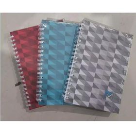 Elma 20x28 300 Yaprak Kareli Mermer Desen Sert Kapak Defter