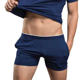Elonglin Lounge Mavi Ultra Yumuşak Elastik Bel Erkek Pijama Şort