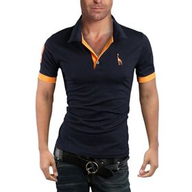 Elonglin Polo Koyu Mavi Kısa Kollu Erkek Gömlek