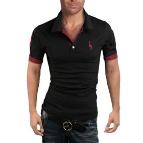 Elonglin Polo Siyah Kısa Kollu Erkek Gömlek