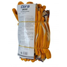 Elora Nitril Pmk Örme Beyaz Sarı LK100 12 Adet