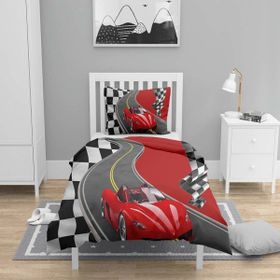 Else Kırmızı Arabalı 3D Tek Kişilik Nevresim Takımı