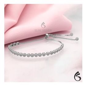 Else Silver 925 Ayar Gümüş Pırlanta Tasarımı Asansörlü Bileklik