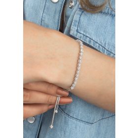 Else Silver 925 Ayar Gümüş Pırlanta Tasarımı Asansörlü Bileklik