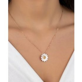 Else Silver 925 Ayar Papatya Gümüş Kolye
