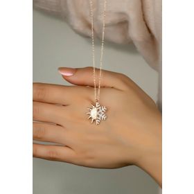 Else Silver ADS1850 925 Ayar Gümüş Kar Tanesi Güneş Kolye