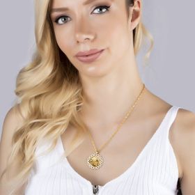 Else Silver Sonsuzluk Çerçeveli Tuğra Gümüş Kolye