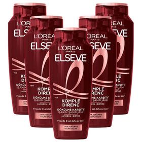 Elseve 5x300 ml Komple Direnç Dökülme Karşıtı Bakım Şampuanı