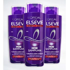 Elseve Color Vive Turunculaşma Karşıtı 3x200 ml Mor Şampuan