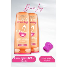 Elseve Dream Long Onarıcı 2x360 ml Saç Kremi + Tarka Mavi Yüz Temizleme Fırçası