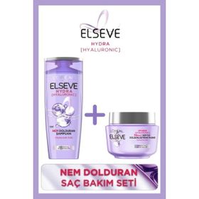 Elseve Hydra Hyaluronic 390 ml Nem Dolduran Şampuan + Hydra 300 ml Dolgunlaştıran Saç Maskesi