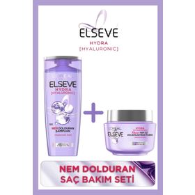 Elseve Hydra Hyaluronic 390 ml Nem Dolduran Şampuan + Hydra 300 ml Dolgunlaştıran Saç Maskesi