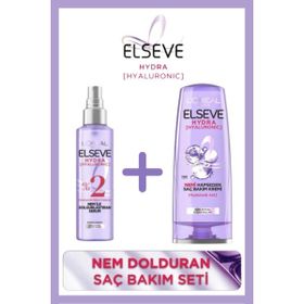 Elseve Hydra Hyaluronic Nemi Hapseden Saç Bakım Kremi 390 ml ve Nem İle Dolgunlaştıran 150 ml Serum