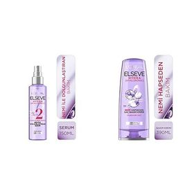 Elseve Hydra Hyaluronic Nemi Hapseden Saç Bakım Kremi 390 ml ve Nem İle Dolgunlaştıran 150 ml Serum