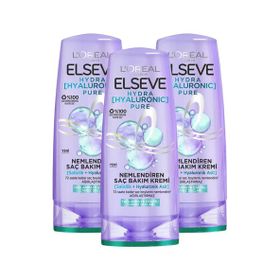Elseve Hydra Hyaluronic Pure Nemlendiren 3x250 ml Saç Bakım Kremi