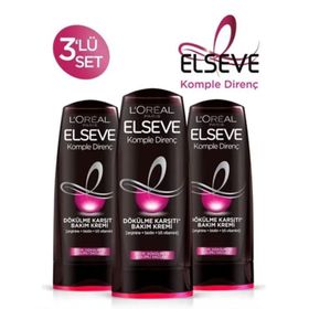 Elseve Komple Direnç Dökülme Karşıtı 3x390 ml Saç Bakım Kremi