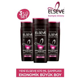 Elseve Komple Direnç Dökülme Karşıtı 3x670 ml Şampuan