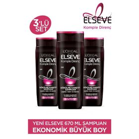 Elseve Komple Direnç Dökülme Karşıtı 3x670 ml Şampuan