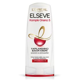 Elseve Komple Onarıcı 5 3x360 ml Saç Kremi + Lionesse Yuvarlak Mavi Saç Fırçası