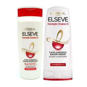 Elseve Komple Onarıcı 5 Saç Bakım 375 ml Şampuan+375 ml Saç Kremi Seti