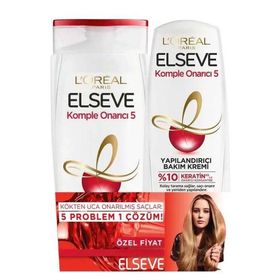 Elseve Komple Onarıcı 5 Şampuan 390 ml Şampuan + 390 ml Bakım Kremi Seti