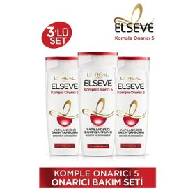Elseve Komple Onarıcı Yıpranmış Saçlar İçin 3x360 ml Şampuan