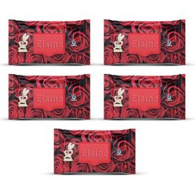 Elsine 5 Paket 90 Adet Kapaklı Gül Kokulu Islak Havlu Mendil