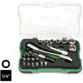 Elta 14000005079 1/4 Cırcır Lokma Anahtar ve 23 Parça Bits Set